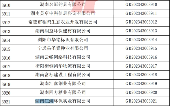 2023年湖南江海，“高新技術(shù)企業(yè)”復(fù)審順利通過！