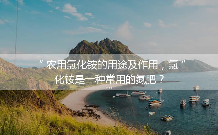 農(nóng)用氯化銨的用途及作用，氯化銨是一種常用的氮肥？